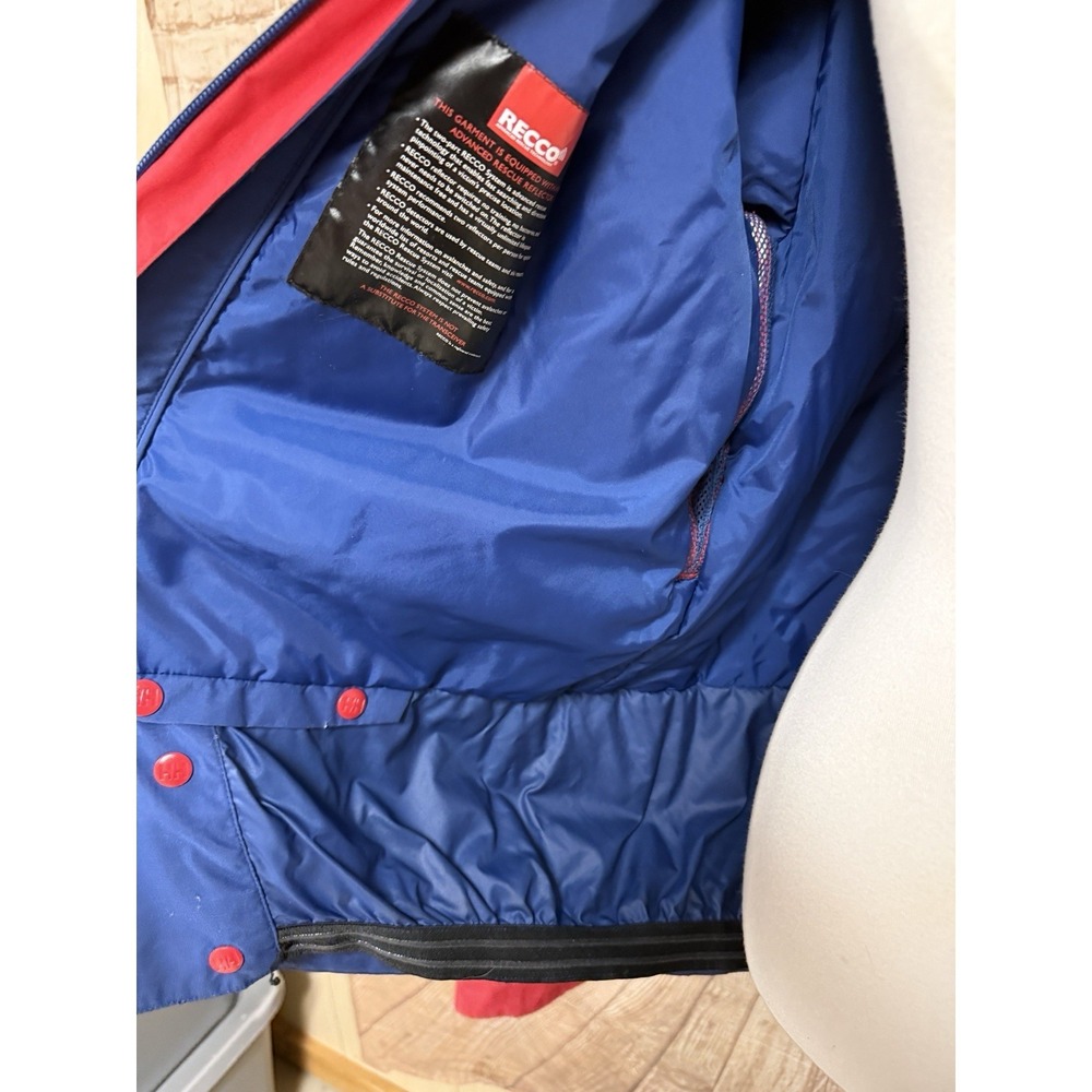 Helly Hansen Ski Jacket Mens Large Red Good RECCO Helly Tech Performance Hooded - Picture 6 of 9